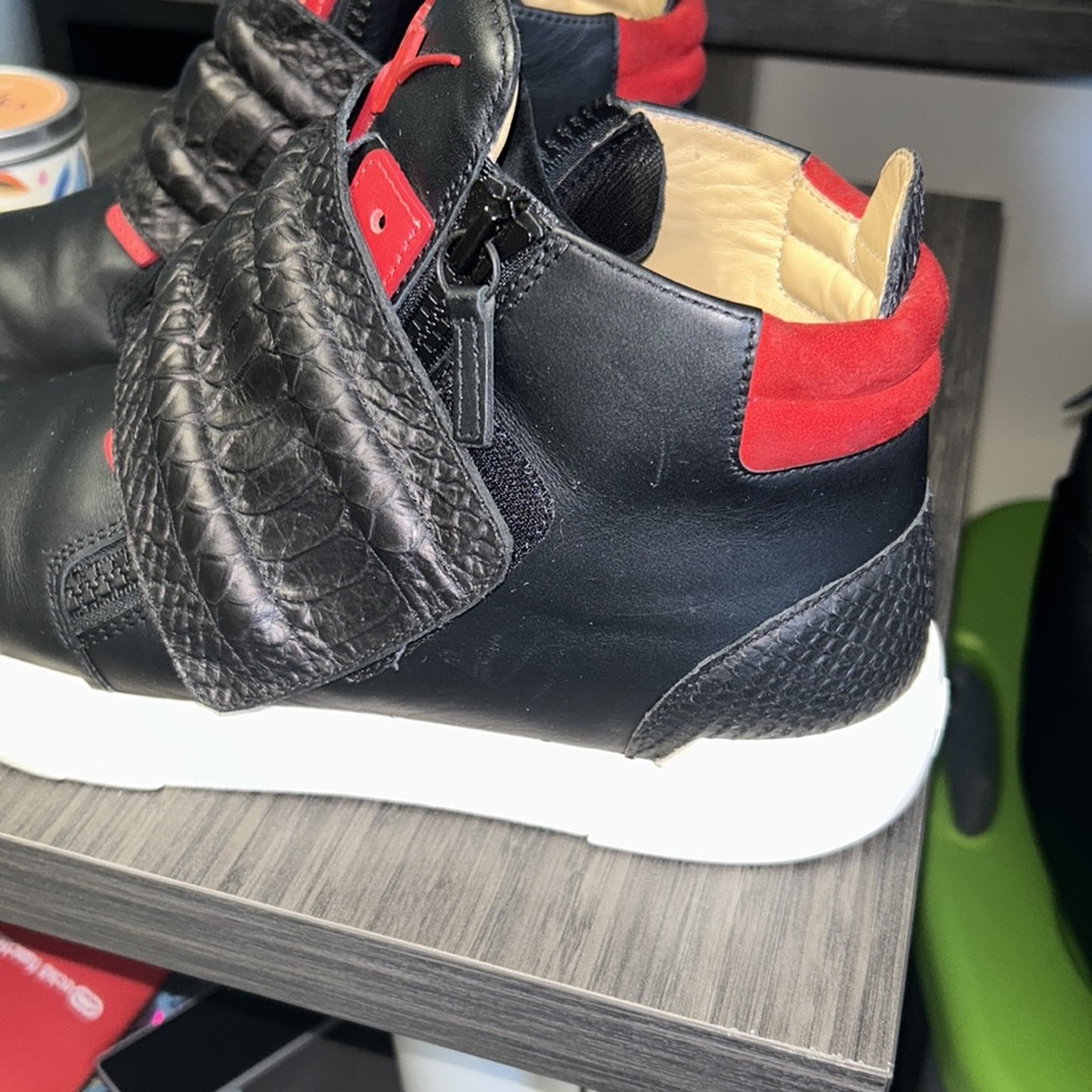 Black Giuseppe Shoes With Python Strap And Heel - image 2